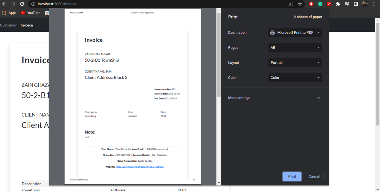 GitHub - ZainGhazanfarofficals/CustomerInvoiceApplication: Contain ...