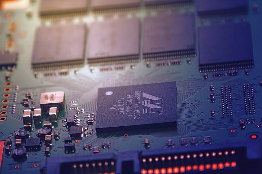 HD wallpaper: black and gray computer motherboard, closeup photography ...