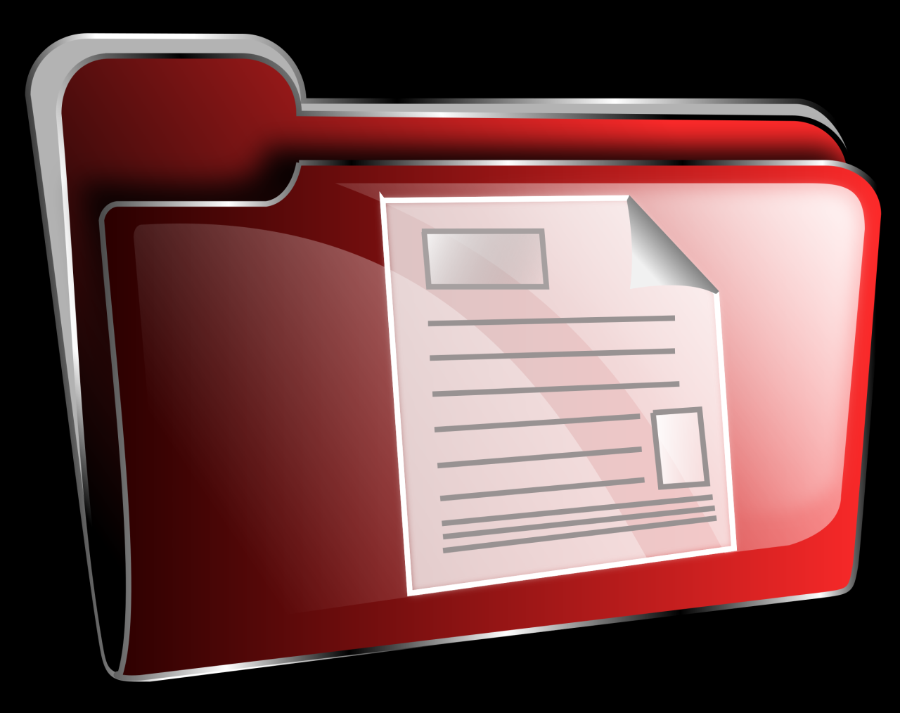 Clipart - Folder icon red document