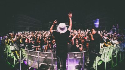 Man, with crowd, music concert, crowd, people, music, party ...